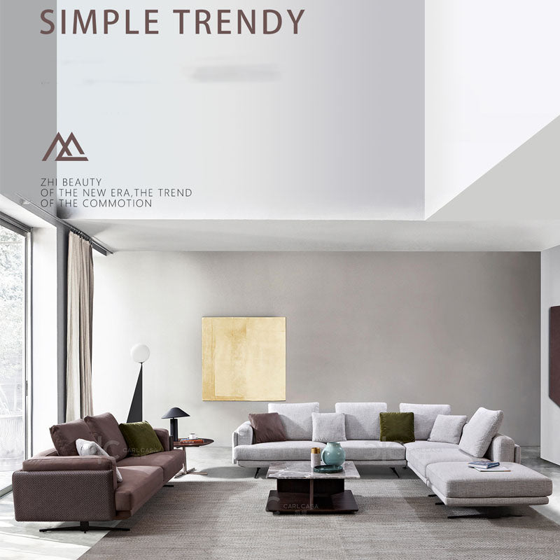 Cotton and Linen Fabric sofa set L shaped sectional couch for living room