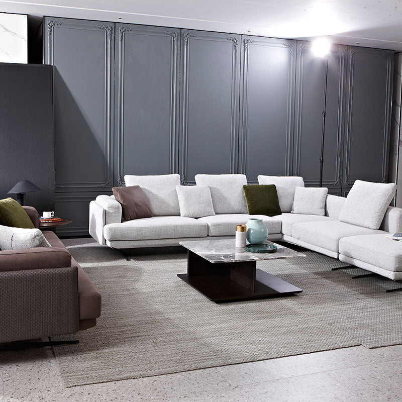 Cotton and Linen Fabric sofa set L shaped sectional couch for living room